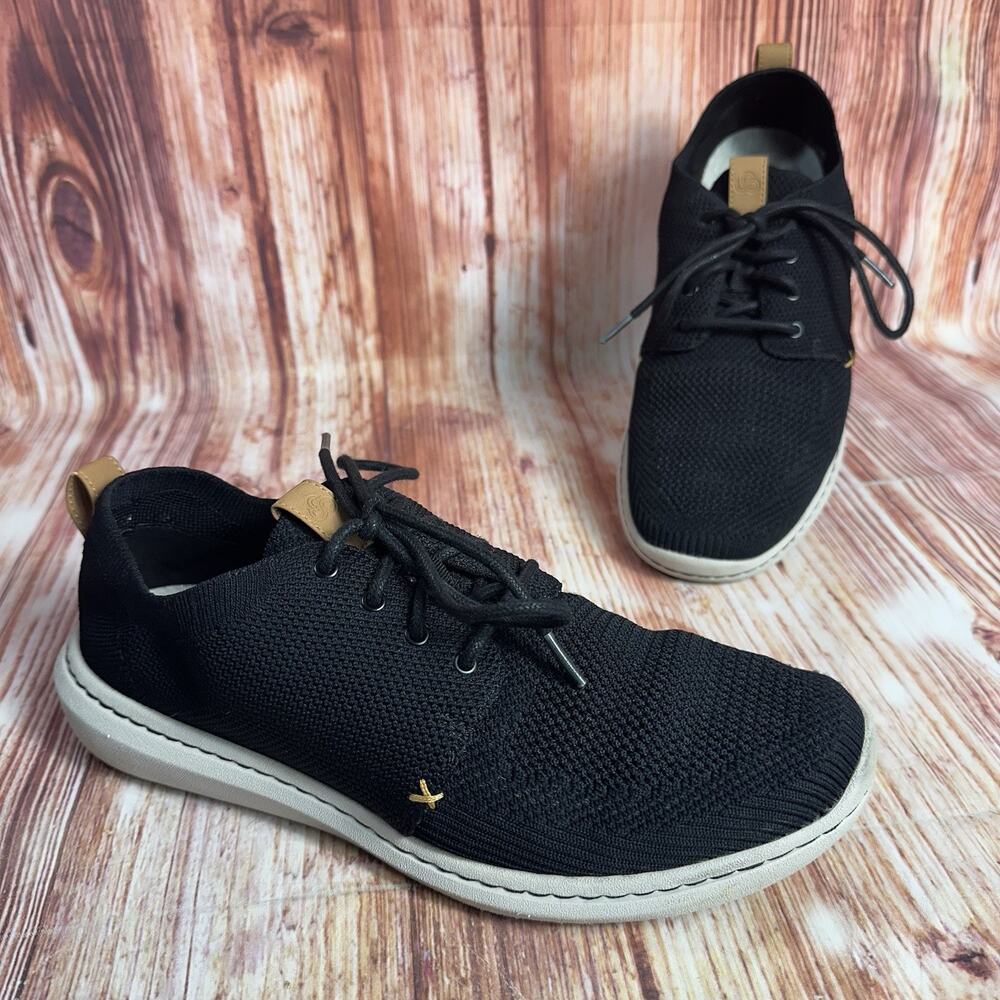 Clarks STEP URBAN MIX Mens Size 8.5 M Black Knit Sneakers Casual Oxfords Shoes